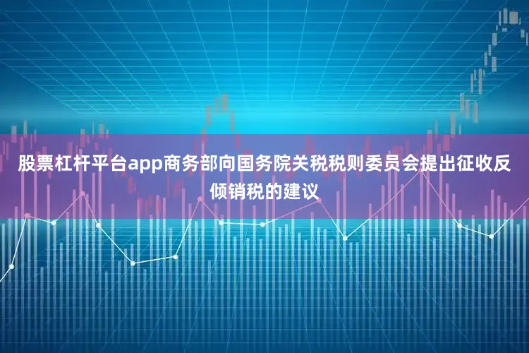 股票杠杆平台app商务部向国务院关税税则委员会提出征收反倾销税的建议